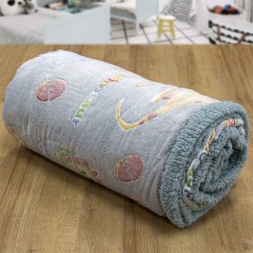 LINO ΚΟΥΒΕΡΤΑ FLEECE SHERPA ΦΩΣΦΟΡΙΖΕ VOLCANO GREY-CIEL 160X220 100% Πολυέστερ - Image 6