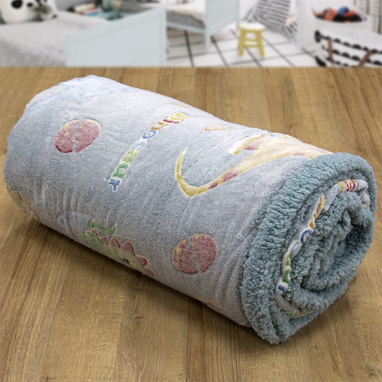 LINO ΚΟΥΒΕΡΤΑ FLEECE SHERPA ΦΩΣΦΟΡΙΖΕ VOLCANO GREY-CIEL 160X220 100% Πολυέστερ - Image 6