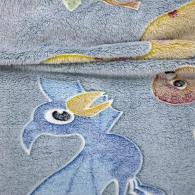LINO ΚΟΥΒΕΡΤΑ FLEECE ΦΩΣΦΟΡΙΖΕ VOLCANO GREY-CIEL 110X150 100% Πολυέστερ - Image 4