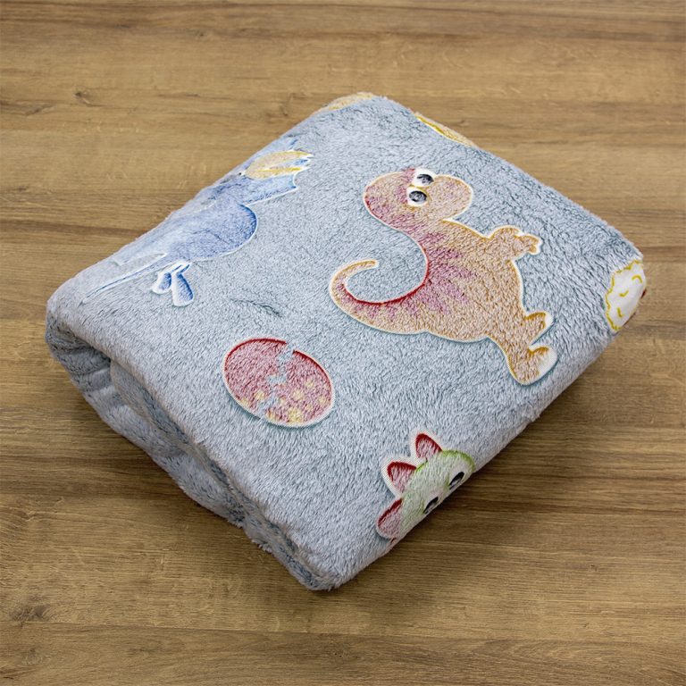 LINO ΚΟΥΒΕΡΤΑ FLEECE ΦΩΣΦΟΡΙΖΕ VOLCANO GREY-CIEL 110X150 100% Πολυέστερ - Image 5