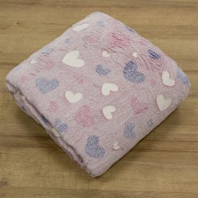 LINO ΚΟΥΒΕΡΤΑ FLEECE ΦΩΣΦΟΡΙΖΕ HERZ PINK 110X150 100% Πολυέστερ - Image 5