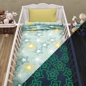LINO ΚΟΥΒΕΡΤΑ FLEECE ΦΩΣΦΟΡΙΖΕ STER MINT 110X150 100% Πολυέστερ