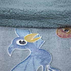 LINO ΚΟΥΒΕΡΤΑ FLEECE SHERPA ΦΩΣΦΟΡΙΖΕ VOLCANO GREY-CIEL 110X150 100% Πολυέστερ - Image 4
