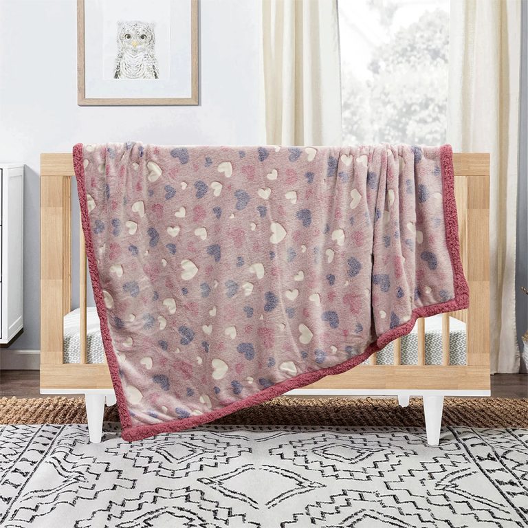 LINO ΚΟΥΒΕΡΤΑ FLEECE SHERPA ΦΩΣΦΟΡΙΖΕ HERZ PINK 110X150 100% Πολυέστερ - Image 3