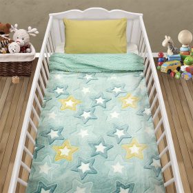 LINO ΚΟΥΒΕΡΤΑ FLEECE SHERPA ΦΩΣΦΟΡΙΖΕ STER MINT 110X150 100% Πολυέστερ - Image 2