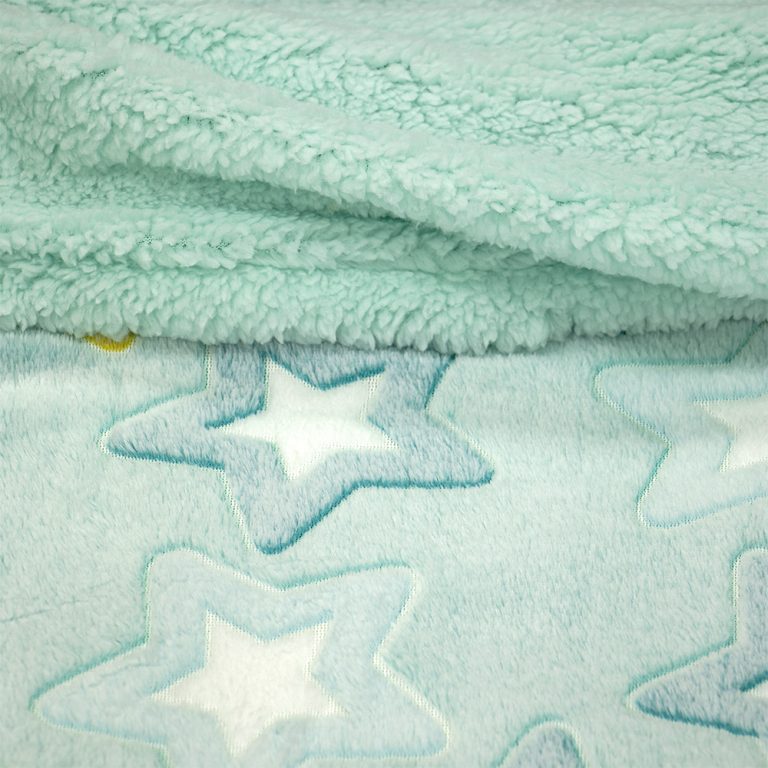 LINO ΚΟΥΒΕΡΤΑ FLEECE SHERPA ΦΩΣΦΟΡΙΖΕ STER MINT 110X150 100% Πολυέστερ - Image 4