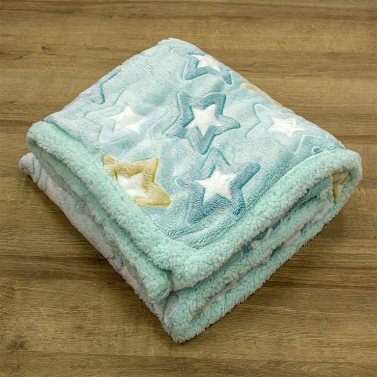 LINO ΚΟΥΒΕΡΤΑ FLEECE SHERPA ΦΩΣΦΟΡΙΖΕ STER MINT 110X150 100% Πολυέστερ - Image 5