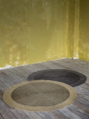 Στρογγυλό Χαλί Δ90 - Bergren Gray της Nima Home 100% Jute Στρογγυλό Χαλί 90 εκατοστών
