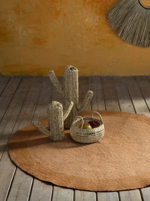 Στρογγυλό Χαλί Δ120 - Bergren Deep Orange της NIMA Home 100% Jute Στρογγυλό Χαλί 120 εκατοστών