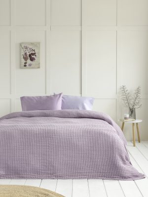 Κουβέρτα 240x260 Comfy - Warm Lilac της Nima Home 100% Cotton Γίγας 240x260