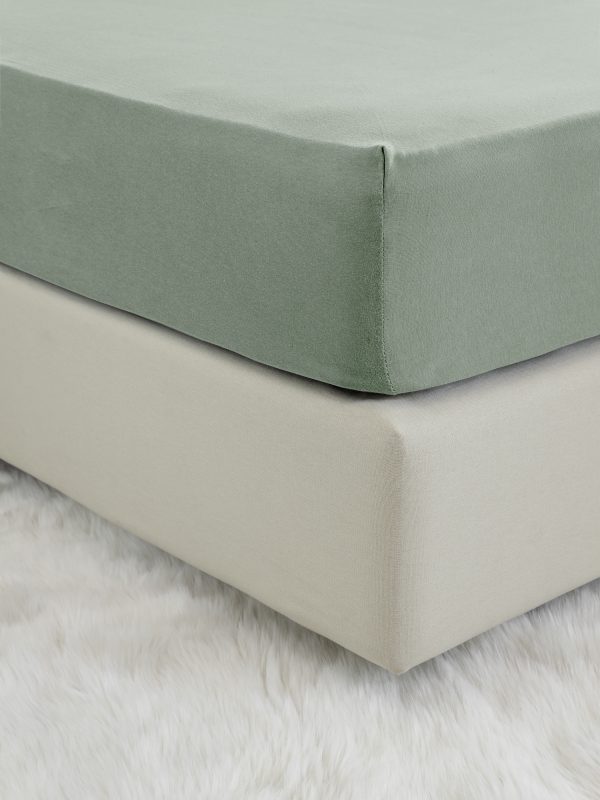 Σεντόνι Ημίδιπλο με Λάστιχο - Tender Rock Green της Nima Home 100% Jersey Cotton Ημίδιπλο με Λάστιχο 120x200+40