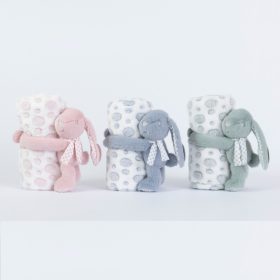 Κουβέρτα Αγκαλιάς Σετ Κουκλάκι Rabbit Γκρι 75 x 100 cm 100% Πολυέστερ Γκρι BOREA - Image 2