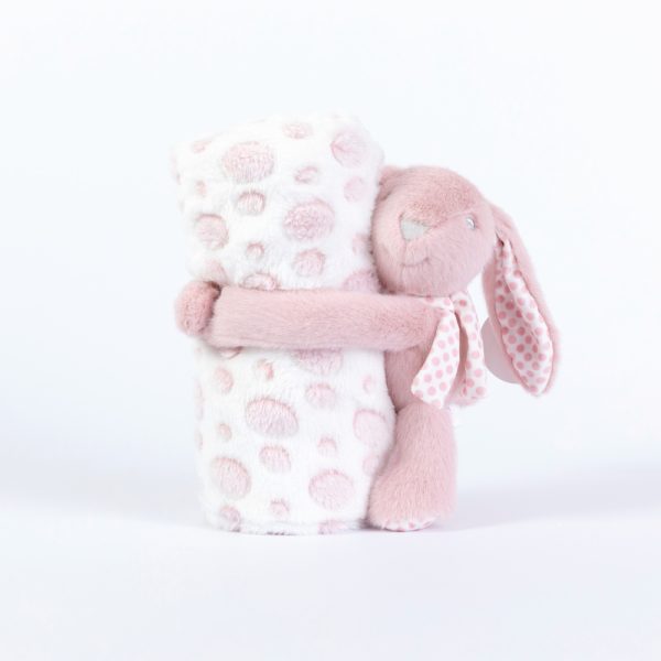 Κουβέρτα Αγκαλιάς Σετ Κουκλάκι Rabbit Ροζέ 75 x 100 cm  100% Πολυέστερ Ροζέ BOREA