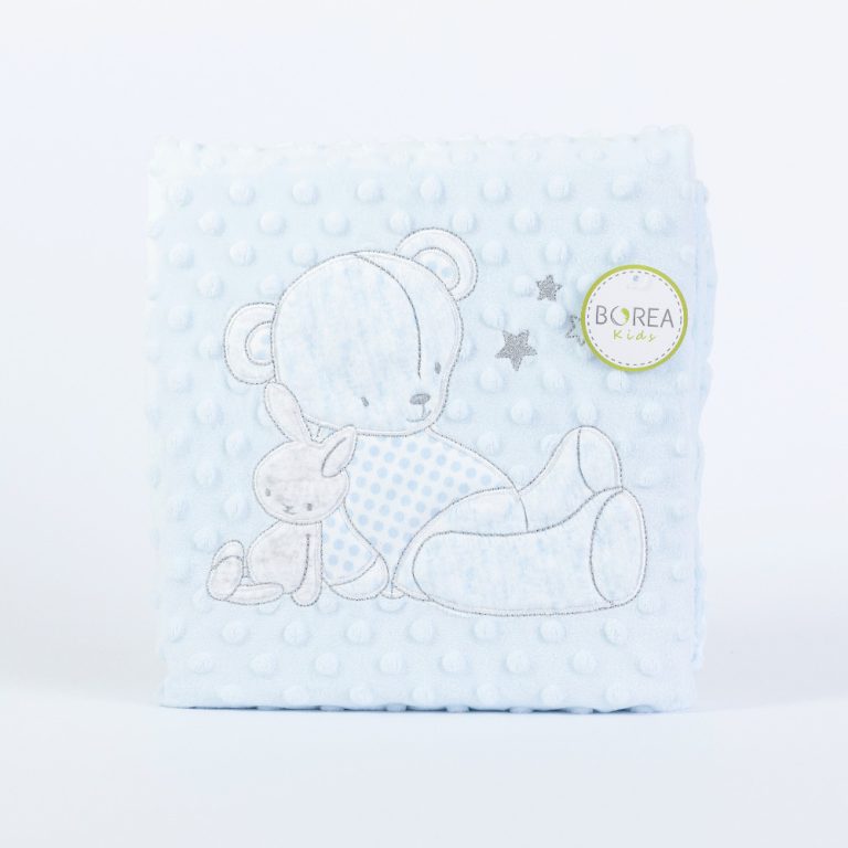 kouverta-kounias-buddies-siel-folded-3.jpg Κουβέρτα Αγκαλιάς Buddies 75 x 100 cm  100% Πολυέστερ Σιέλ BOREA - Image 6