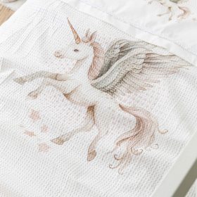 Κουβέρτα Πικέ Κούνιας Emeralda 110 x 140 cm 100% Βαμβάκι Λευκό-Ροζέ BOREA - Image 2