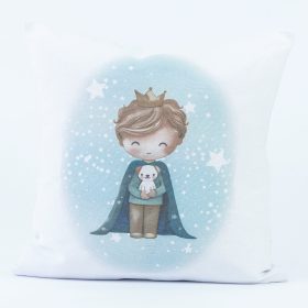 Μαξιλάρι Διακοσμητικό Printed Little King 45 x 45 cm  100% Βαμβάκι Λευκό BOREA