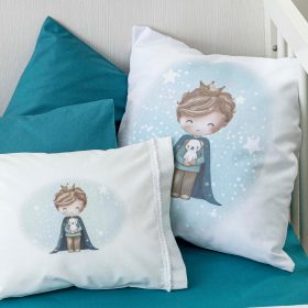 Μαξιλάρι Διακοσμητικό Printed Little King 45 x 45 cm  100% Βαμβάκι Λευκό BOREA - Image 2