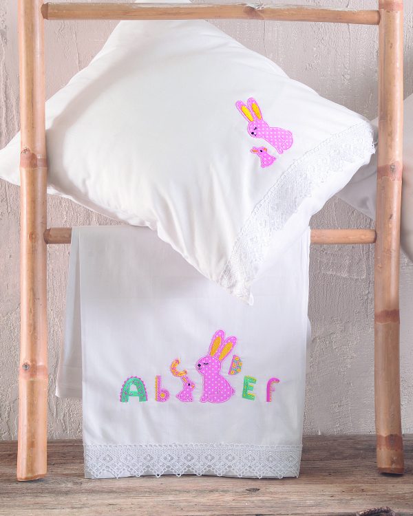 MIFFY ΡΟΖ - ΣΕΤ ΣΕΝΤΟΝΙΑ ΒΡΕΦΙΚΑ 3 ΤΕΜ. KENTHMA 100X160 100% ΒΑΜΒΑΚΙ Rythmos