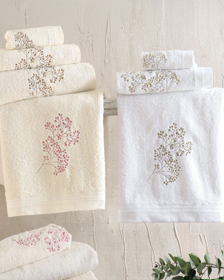 OBERON ΛΕΥΚΟ-ΛΑΔΙ- ΣΕΤ ΠΕΤΣΕΤΕΣ 3ΤΕΜ. ΣΕΤ 3 ΤΕΜΑΧΙΩΝ (30X50, 50X90, 80X150) ΣΥΣΚΕΥΑΣΙΑ ΚΟΥΤΙΟΥ 100% ΒΑΜΒΑΚΙ Rythmos - Image 1