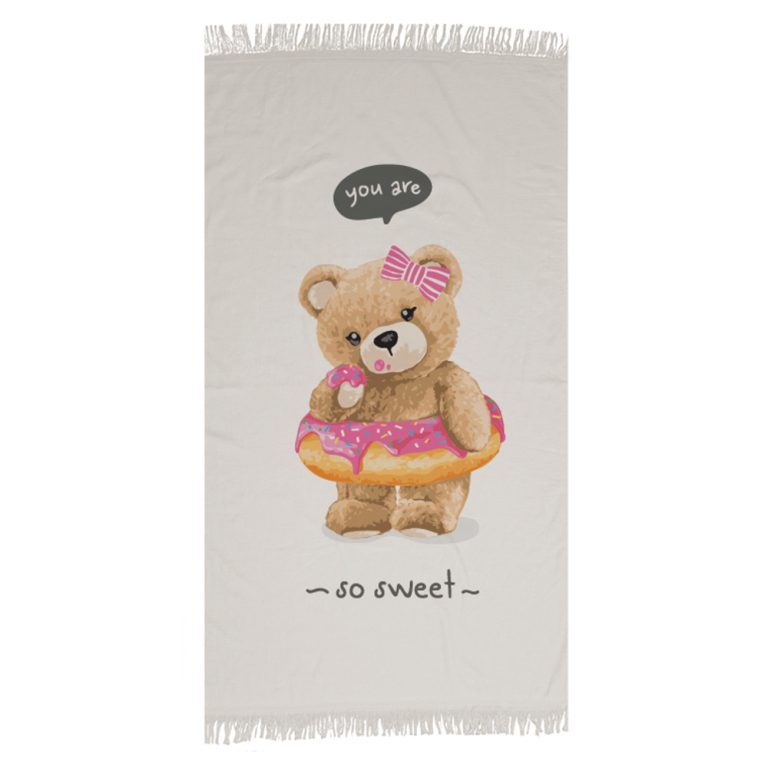 Πετσέτα Παρεό So Sweet 90 x 160 cm  100% Βαμβάκι Γκρι BOREA - Image 1