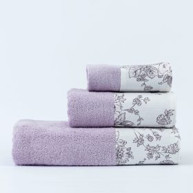 Πετσέτες Σετ 3ΤΜΧ Beatrice 70 x 140 / 50 x 90 / 30 x 50 cm  100% Βαμβάκι Λιλά BOREA - Image 9