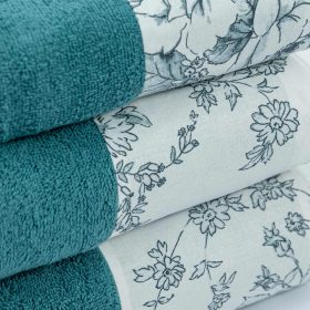 Πετσέτες Σετ 3ΤΜΧ Beatrice 70 x 140 / 50 x 90 / 30 x 50 cm  100% Βαμβάκι Πετρόλ BOREA - Image 4
