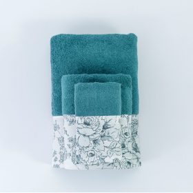 Πετσέτες Σετ 3ΤΜΧ Beatrice 70 x 140 / 50 x 90 / 30 x 50 cm  100% Βαμβάκι Πετρόλ BOREA - Image 5