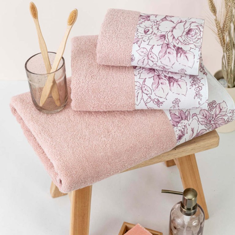 Πετσέτες Σετ 3ΤΜΧ Beatrice 70 x 140 / 50 x 90 / 30 x 50 cm  100% Βαμβάκι Πούδρα BOREA - Image 3