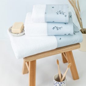 Πετσέτες Σετ 3ΤΜΧ Pois 70 x 140 / 50 x 90 / 30 x 50 cm  100% Βαμβάκι Λευκό BOREA - Image 3