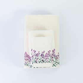 Πετσέτα Προσώπου Forget me Not 50 x 90 cm 100% Βαμβάκι Εκρού BOREA - Image 4