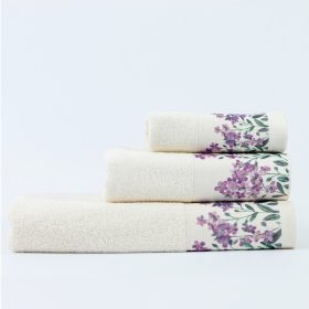 Πετσέτες Σετ 3ΤΜΧ Forget me Not 70 x 140 / 50 x 90 / 30 x 50 cm  100% Βαμβάκι Λευκό BOREA - Image 5