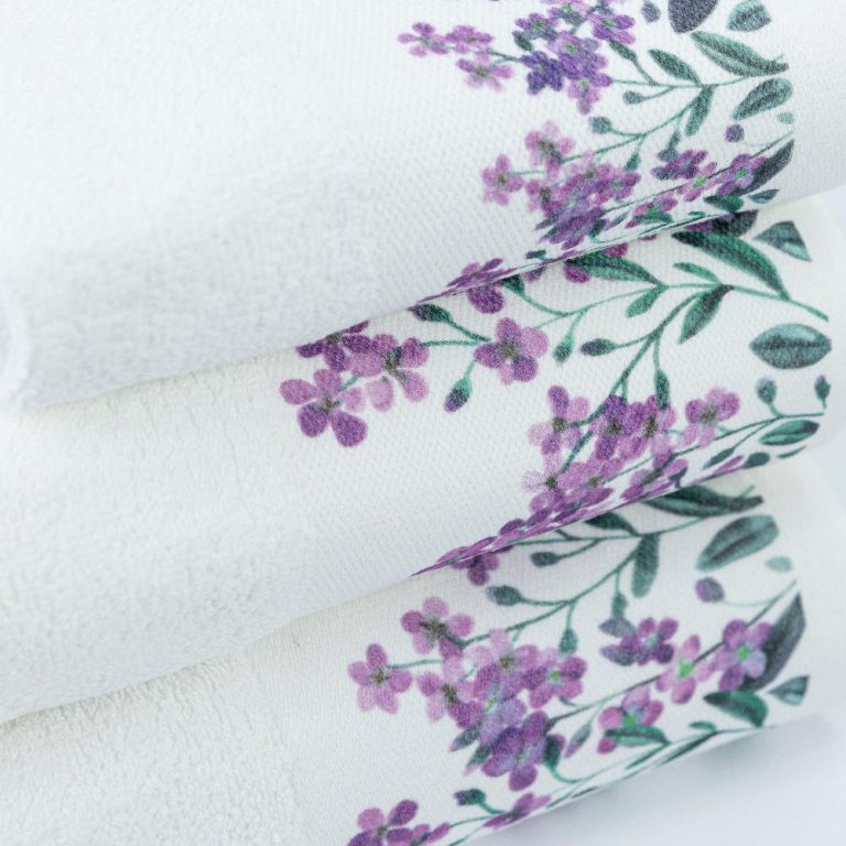 Πετσέτες Σετ 3ΤΜΧ Forget me Not 70 x 140 / 50 x 90 / 30 x 50 cm  100% Βαμβάκι Λευκό BOREA - Image 6