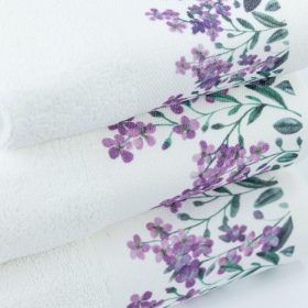 Πετσέτες Σετ 3ΤΜΧ Forget me Not 70 x 140 / 50 x 90 / 30 x 50 cm  100% Βαμβάκι Εκρού BOREA - Image 6