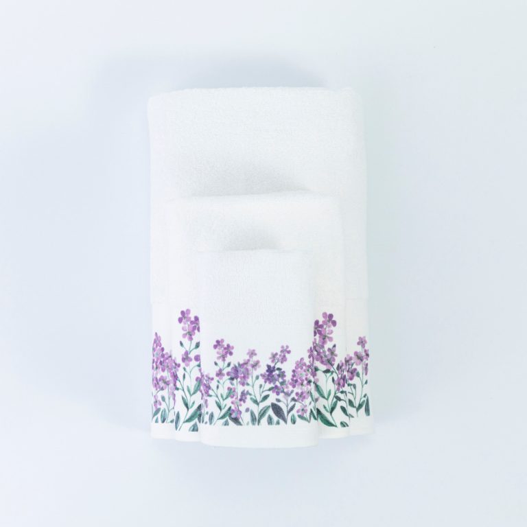 Πετσέτες Σετ 3ΤΜΧ Forget me Not 70 x 140 / 50 x 90 / 30 x 50 cm  100% Βαμβάκι Λευκό BOREA - Image 7