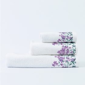 Πετσέτες Σετ 3ΤΜΧ Forget me Not 70 x 140 / 50 x 90 / 30 x 50 cm  100% Βαμβάκι Λευκό BOREA - Image 8