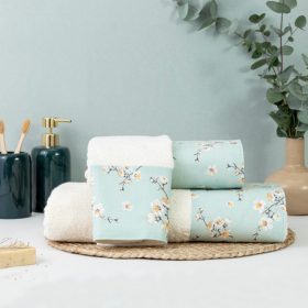 Πετσέτες Σετ 3ΤΜΧ Jasmine 70 x 140 / 50 x 90 / 30 x 50 cm  100% Βαμβάκι Μουσταρδί BOREA - Image 2