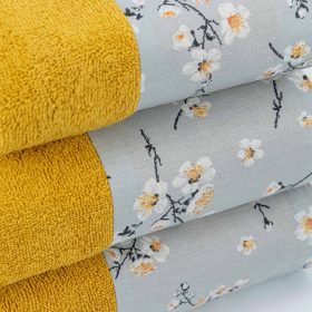 Πετσέτες Σετ 3ΤΜΧ Jasmine 70 x 140 / 50 x 90 / 30 x 50 cm  100% Βαμβάκι Μουσταρδί BOREA - Image 14