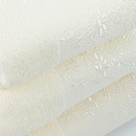 Πετσέτες Σετ 3ΤΜΧ Νεφέλη 70 x 140 / 50 x 90 / 30 x 50 cm  100% Βαμβάκι Εκρού BOREA - Image 3
