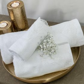 Πετσέτες Σετ 3ΤΜΧ Νεφέλη 70 x 140 / 50 x 90 / 30 x 50 cm  100% Βαμβάκι Εκρού BOREA - Image 2