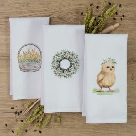 Ποτηρόπανα Κουζίνας Chick Σετ 3ΤΜΧ (3) 50 x 70 cm 50% Βαμβάκι - 50% Polyester Λευκό BOREA