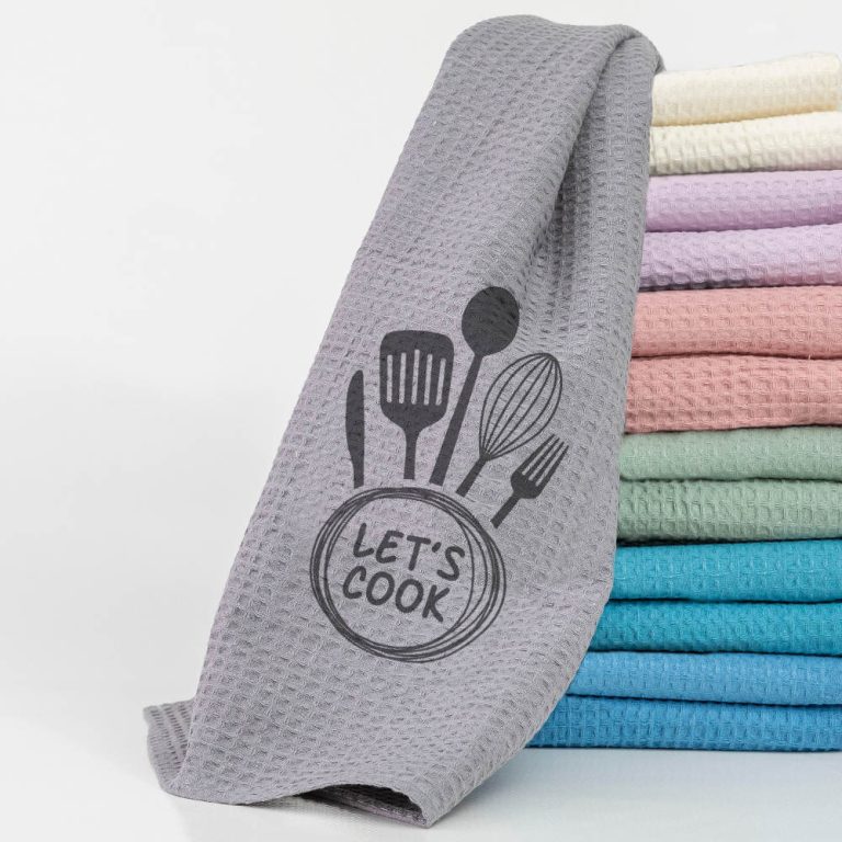 Ποτηρόπανα Κουζίνας Waffle Let's Cook 50 x 70 cm  80% Βαμβάκι-20% Viscose Μπλε BOREA - Image 2