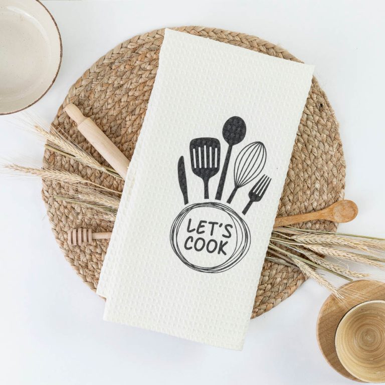 Ποτηρόπανα Κουζίνας Waffle Let's Cook 50 x 70 cm  80% Βαμβάκι-20% Viscose Μπεζ BOREA - Image 4