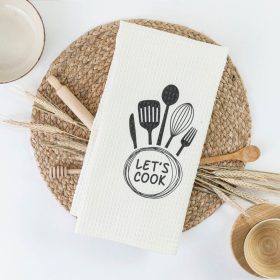 Ποτηρόπανα Κουζίνας Waffle Let's Cook 50 x 70 cm  80% Βαμβάκι-20% Viscose Ροζέ BOREA - Image 4