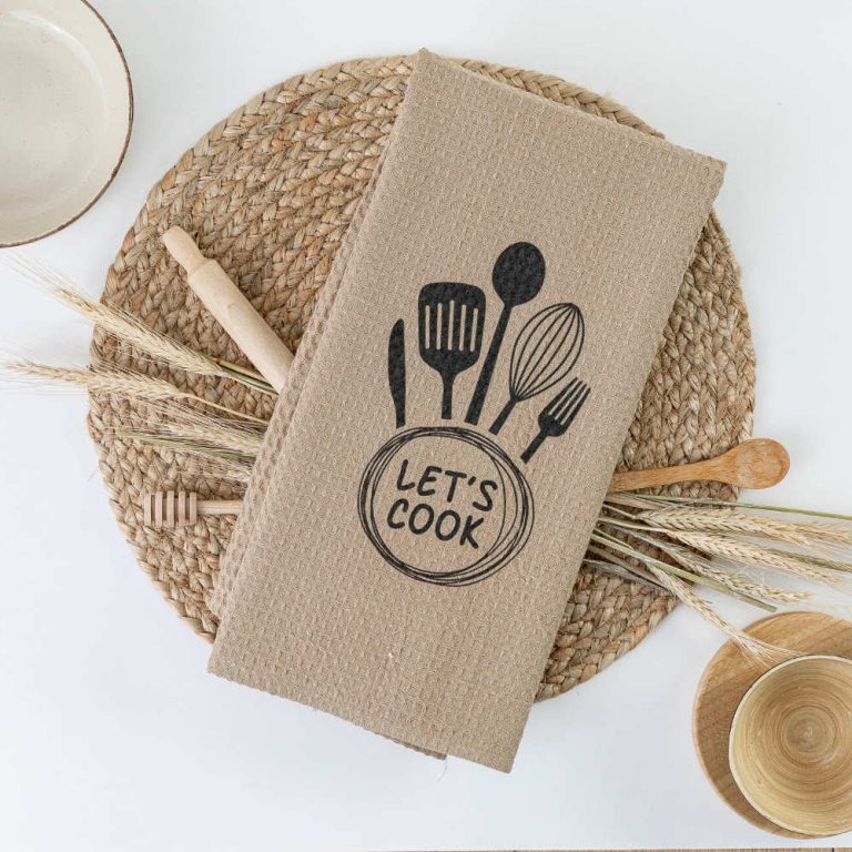 Ποτηρόπανα Κουζίνας Waffle Let's Cook 50 x 70 cm  80% Βαμβάκι-20% Viscose Μπεζ BOREA - Image 5