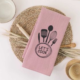 Ποτηρόπανα Κουζίνας Waffle Let's Cook 50 x 70 cm  80% Βαμβάκι-20% Viscose Ροζέ BOREA