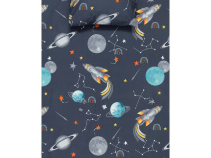 Σεντόνι Σετ 2ΤΜΧ Γαλαξίας Μονό Γκρι 160 x 240 cm + 50 x 70 cm  100% Βαμβάκι Γκρι BOREA