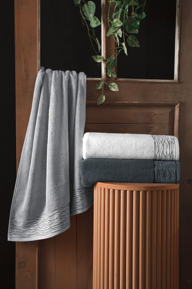 1122090124012.jpg Πετσέτα Προσώπου Tiber Anthracite 50x90 της Guy Laroche (100% Cotton) - Image 1