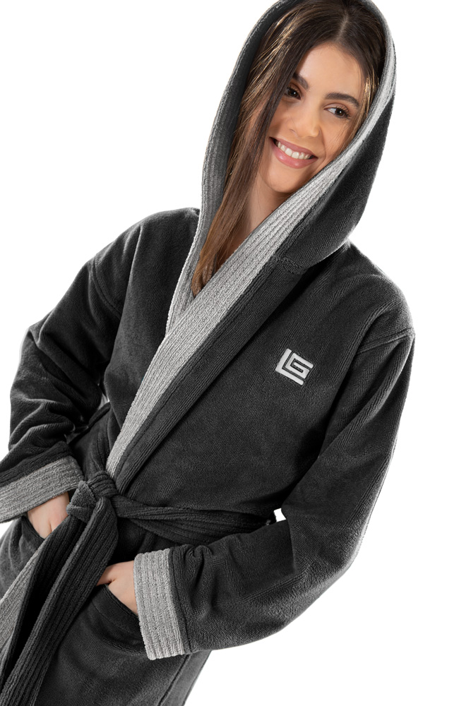 1131090212502.jpg Μπουρνούζι Monogram Black Small της Guy Laroche (60% Cotton - 40% Polyester) - Image 1