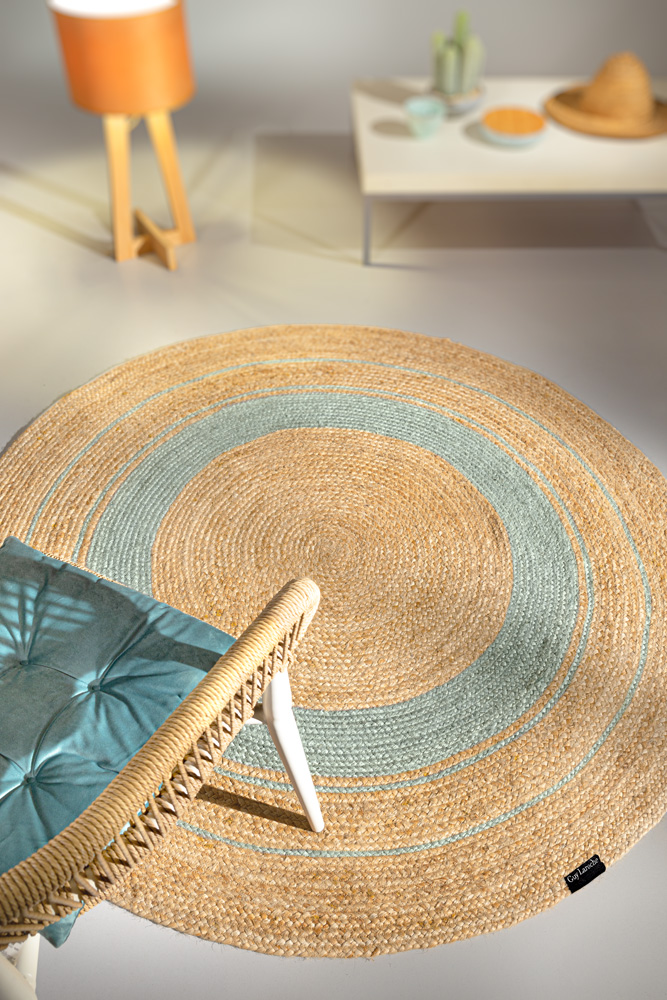 1187091124015.jpg Χαλί Grande Aqua Round 150εκ. της Guy Laroche (100% Jute) - Image 1
