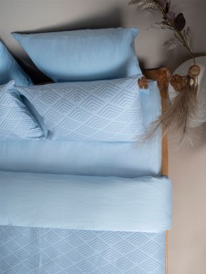 Σετ Σεντόνια Cotton Feelings 2048 Blue Διπλό με λάστιχο (150x205+30) SUNSHINEHOME - Image 2
